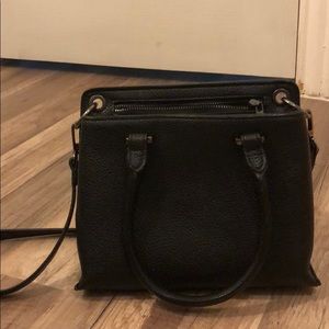 Black faux leather cross body
